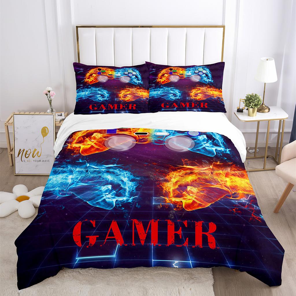 Three-Piece Quilt Cover Gamepad Kit 3D Digital Printing Bedding Sheets