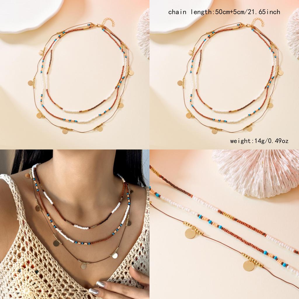 Böhmischer Stil Perlenkette mit handgefertigtem mehrlagigem Choker für Frauen