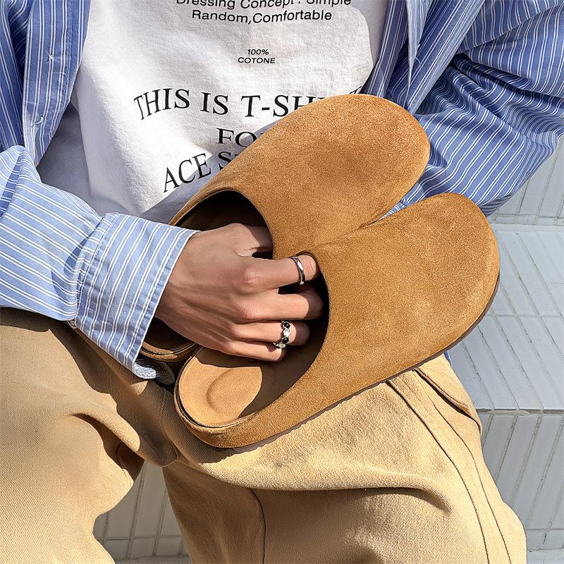 Baotou pantofle 2025 jaro nová móda líné jednopěťové s plochou podrážkou retro pantofle 24158-X