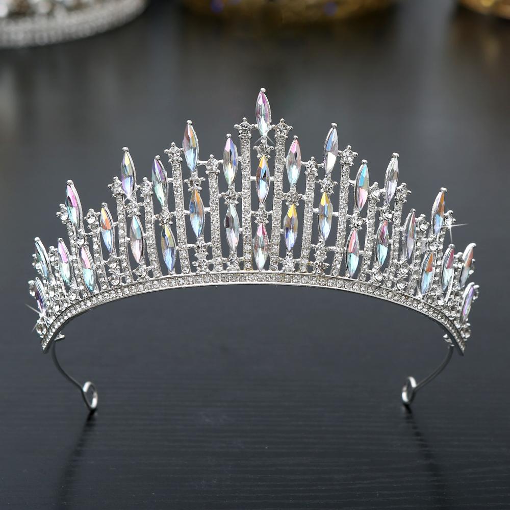 1pc Luxury Bridal Crystal Crown Zircon Wedding Tiara Hair Luxury Heirloom Headpiece for Bride Boho Photoshoot Royal Theme Events
