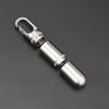 Stainless Steel Waterproof Pill Bottle Keychain - Portable Multi-Compartment EDC Storage.