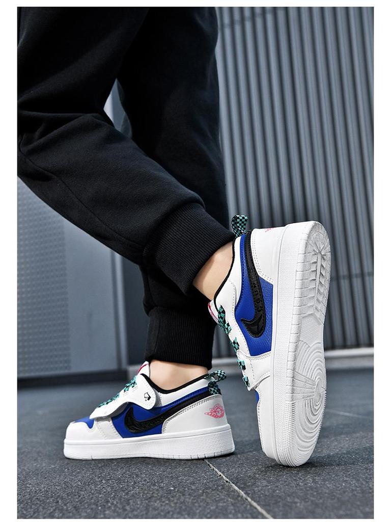 Unisex Kids' Autumn Velcro Sports Sneakers - White Casual Style