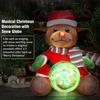 10 inches (about 25.4 cm) Christmas Elk Stuffed Animal Plush Toy with Musical Snow Globe and LED Lights Christmas Ornament Musical Doll Holiday Gift