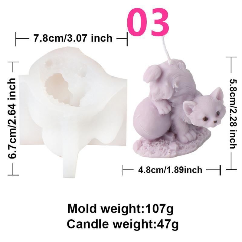 3D Animal Bear Squirrel Silicone Candle Molds DIY Cat Frog Soap Resin Crafts Plaster Making Mould Home Decor Gift