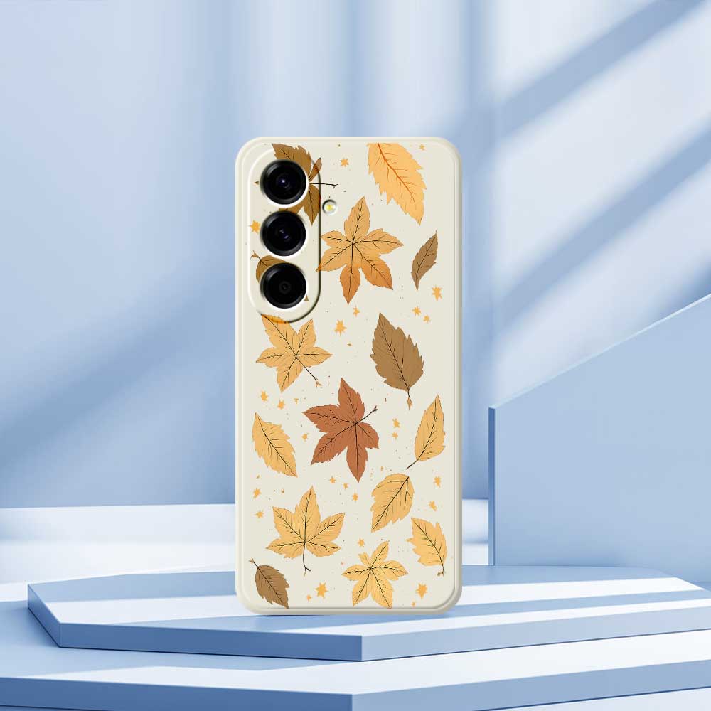 For Samsung Galaxy A56 5G Case Maple Leaves Pattern Printing Straight Edge TPU Phone Back Cover