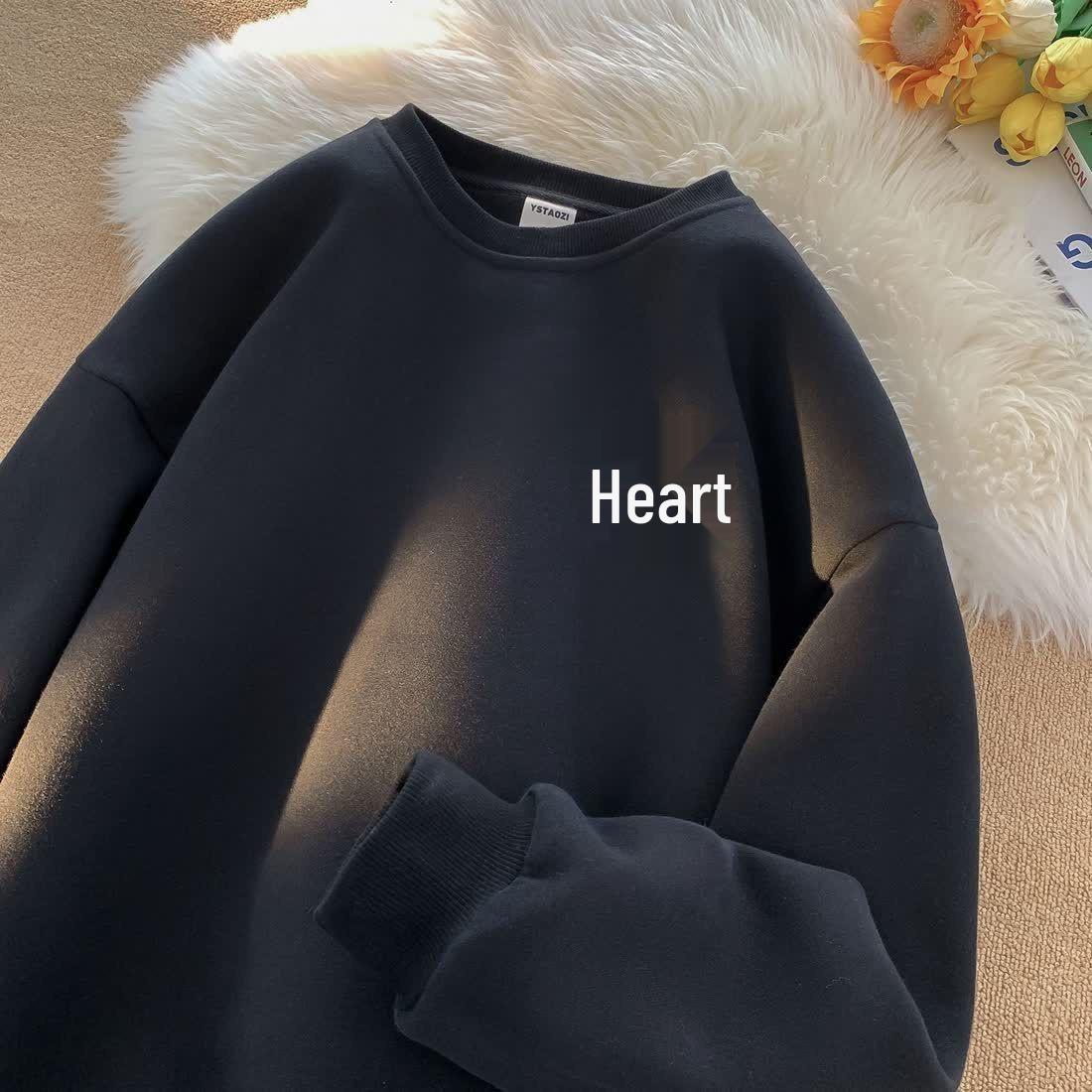 

Men s Fleece-Lined Oversized Sweatshirt, Autumn/Winter National Trend, Round Neck Casual Wear. 4XL (80-85kg)