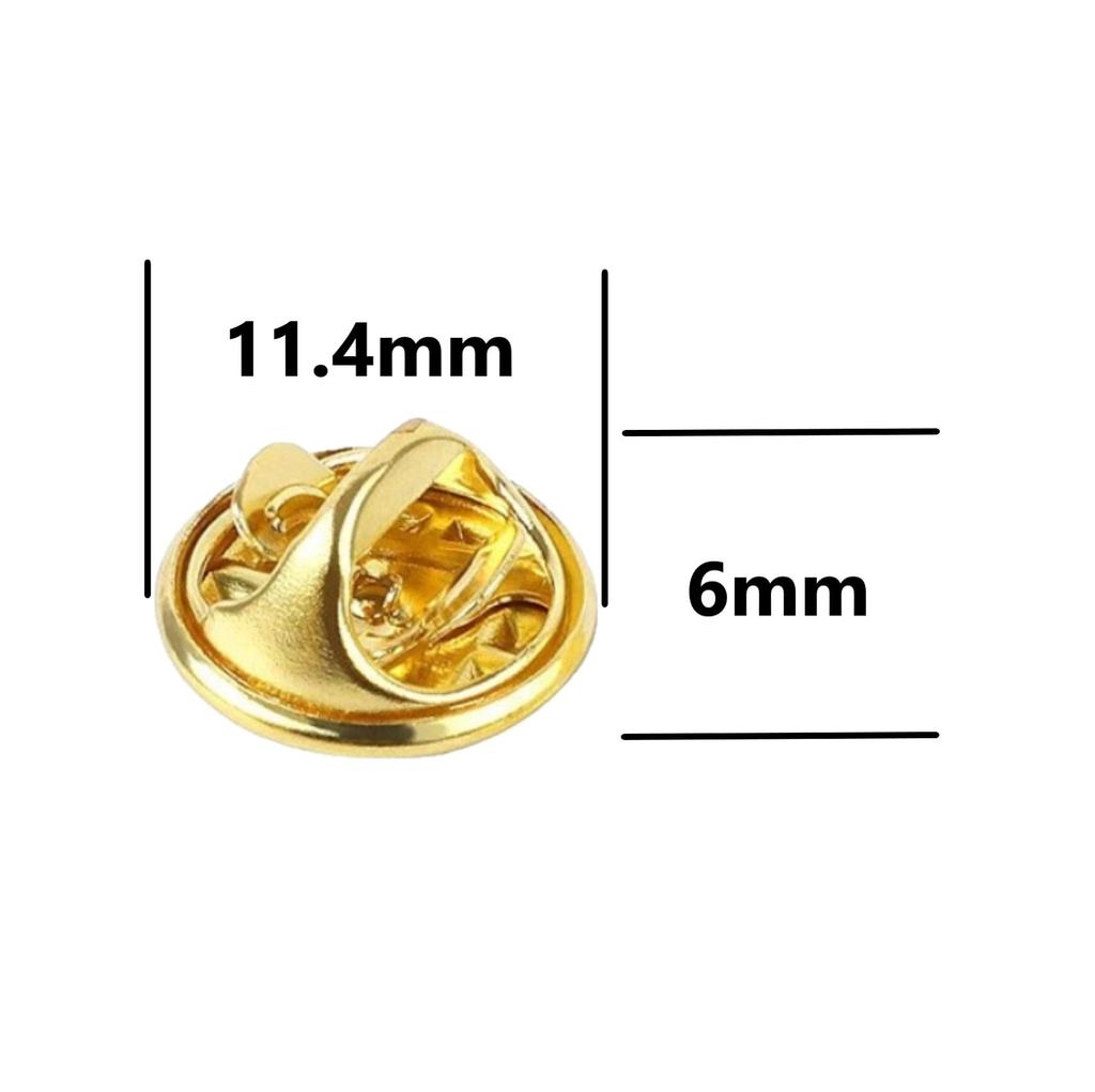 Pin Badge Catch Clasp Butterfly Tie Tack Clutch (Gold)