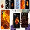 Phone Case For Xiaomi Mi 15 14 13 12 11 Lite 15T 13T 12T Pro Poco X7 X6 X5 Pro 5G X3 NFC F7 F6 F5 Clear Cover Flame Pattern