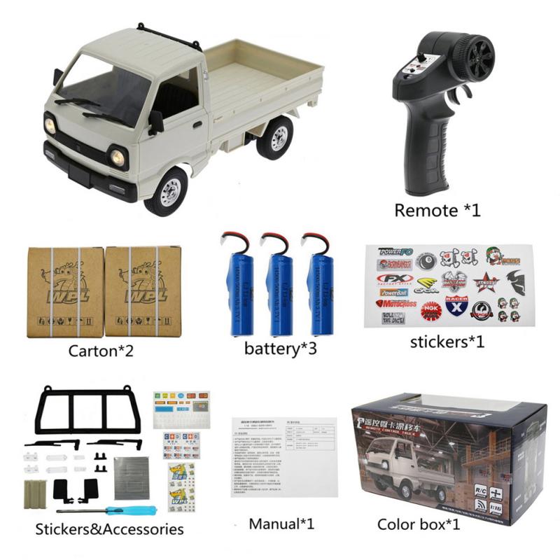 

Впл 1:16 D12 Мини Моделирование Дистанционного Управления Автомобиля Радиоуправляемая Модель Вана С Наклейками Образовательные Дети WPL carton + 3 battery