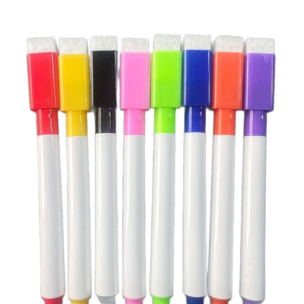 8 Colors Bagged Erasable Water-Based Whiteboard Markers with Brush for Drawing