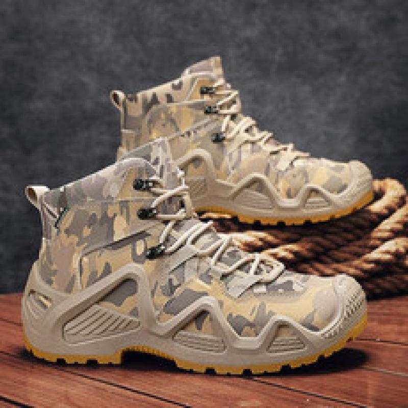 Jesienno-zimowe męskie buty trekkingowe z wysoką cholewką, antypoślizgowe, do wspinaczki górskiej, duże rozmiary, z grubą podeszwą, pustynne, męskie buty turystyczne z handlu zagranicznego