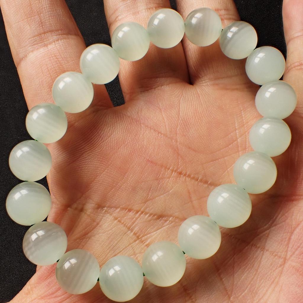 Natural Eye Green Calcite Lace Power Stone Bracelet [Happiness Stone] High-Quality Cat's (Green Calcite)