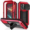 Invisible Stand Three-Proof Metal Phone Case with Sliding Window for iPhone 16/Apple 17 Pro - Drop-Proof Protective Cover
