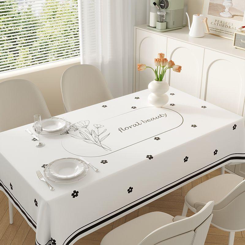 French Thickened Tablecloth Waterproof Skin Friendly Printed Desk Cover Modern Minimalist Waterproof and Oil Resistant Table Mat