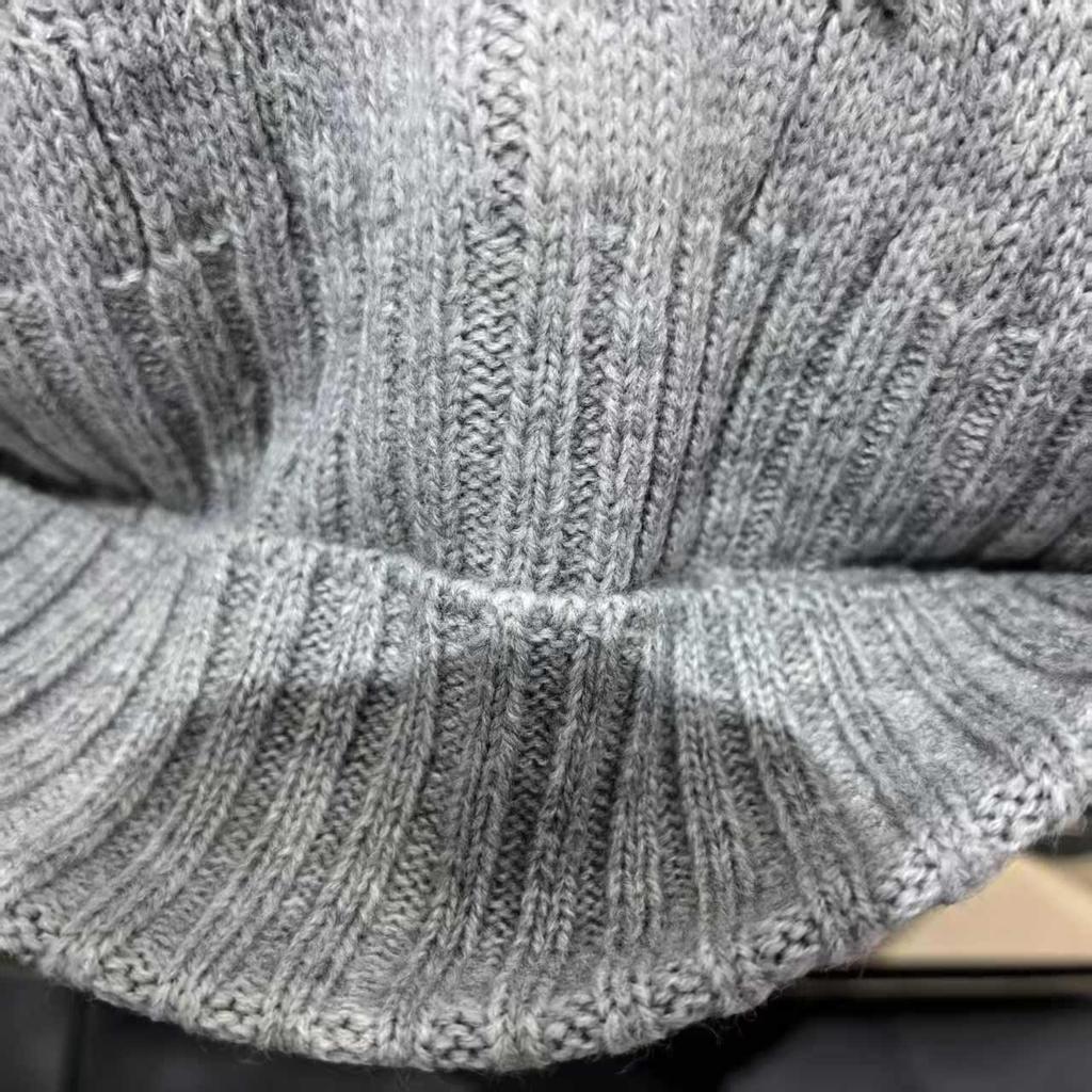 Zimní klasická copánková šála a čepice ze směsi vlny s výšivkou poníka pro páry