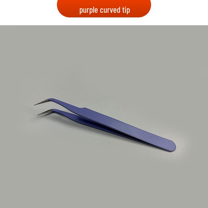 Precision Anti-static Stainless Steel Tweezers Set: Straight Tip, Bent Tip, Thickened, Pointed Tip, Bird's Nest Beauty Tweezers.