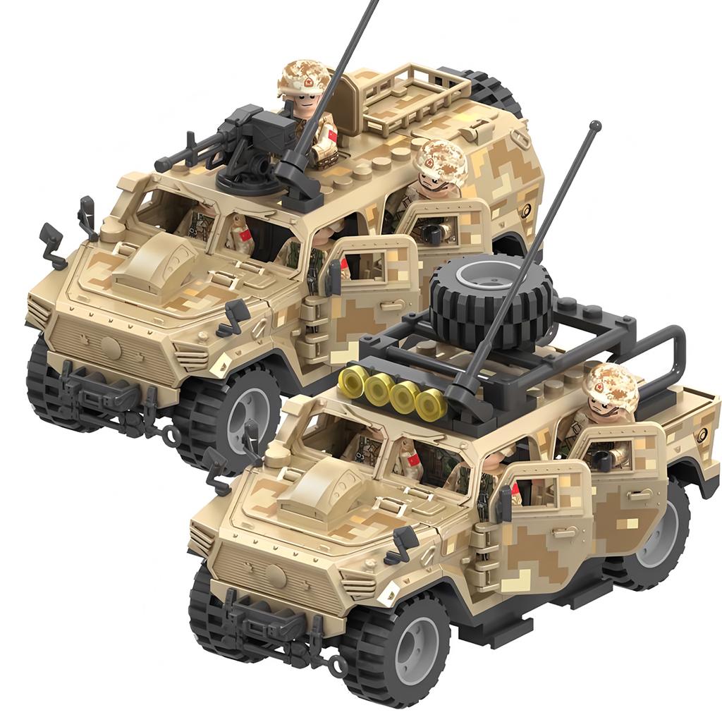 Non-Toxic Modern Army Military Weapon City Swat Commando Special Force Soldier Figures Police Armored Off Road Vehicle Building Blocks Toy