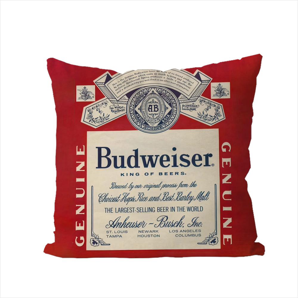 B-Budweisers Pillow Case For Car Sofa Decorative Home Double-sided Print Plush Square Throw Pillow Cushion Cover