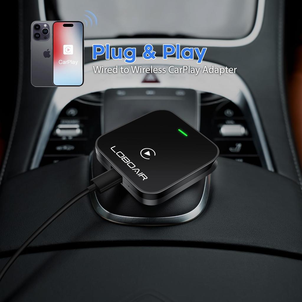 Wireless CarPlay Adapter Is Suitable for Factory Wired CarPlay Adapter,2024 Automatic CarPlay Adapter Converts Wired to Wireless Car,iOS 10+,Maintain