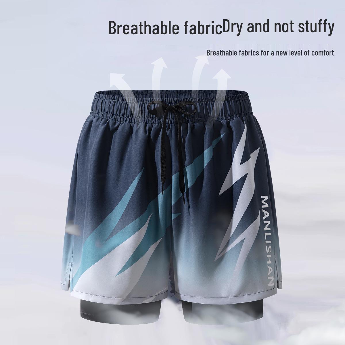 

Men s Double-Layer Quick-Dry Printed Swim Trunks 4XL (Recommended 165-190 lbs)