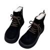 Popular thick-soled Martin boots for women's 2025 winter new small man heightening, velvet, warm, fur and thin short boots