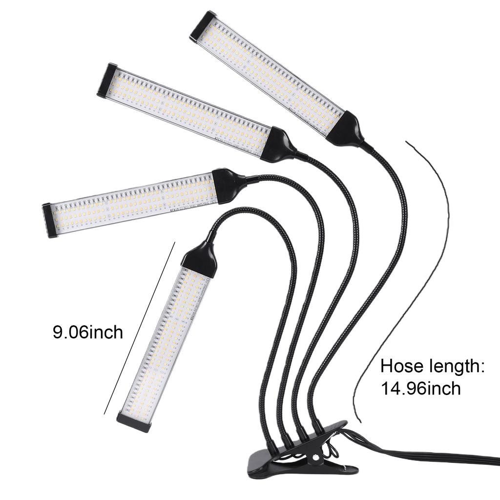 Clip 12V Plant Grow Light Automatic Timer Full Spectrum Plant Lamp with Gooseneck for Indoor Plants