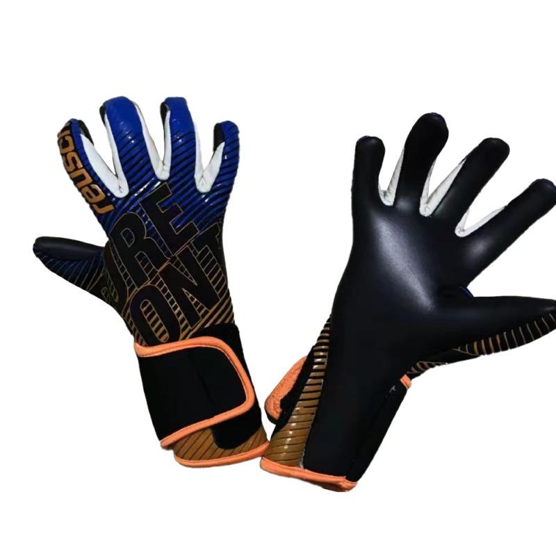 1 זוג כפפות שוער כדורגל מקצועיות מונעות החלקה, אימון כפפות עמידות ללבוש.