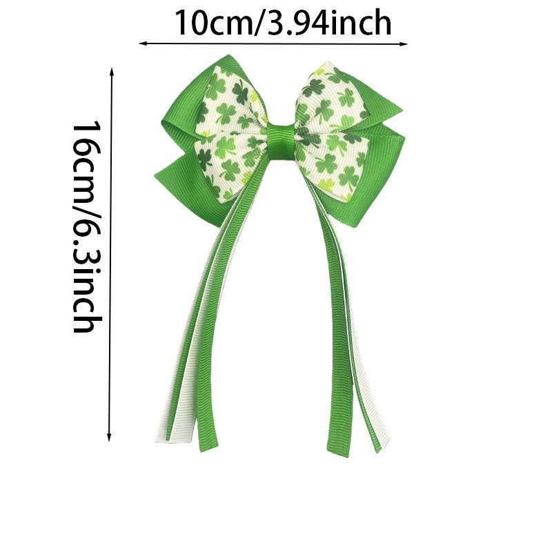 St. Patrick's Day Clover Tassel Children's Hair Clip – Four-Leaf Clover Headwear Accessory