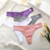 3PCS/Set Bavlněná tanga G-string T-back kalhotky Dámské spodní prádlo Sexy kalhotky Dámské spodky s nízkým pasem Tanga Jednobarevné spodní prádlo