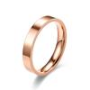 Stylish 4mm Flat Stainless Steel Titanium Couple Ring – European & American Design, No-Fade Finish