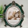 /Picture , Clear Glass Vintage European Retro Style, Bronze Patina Plated, Tabletop Horizontally