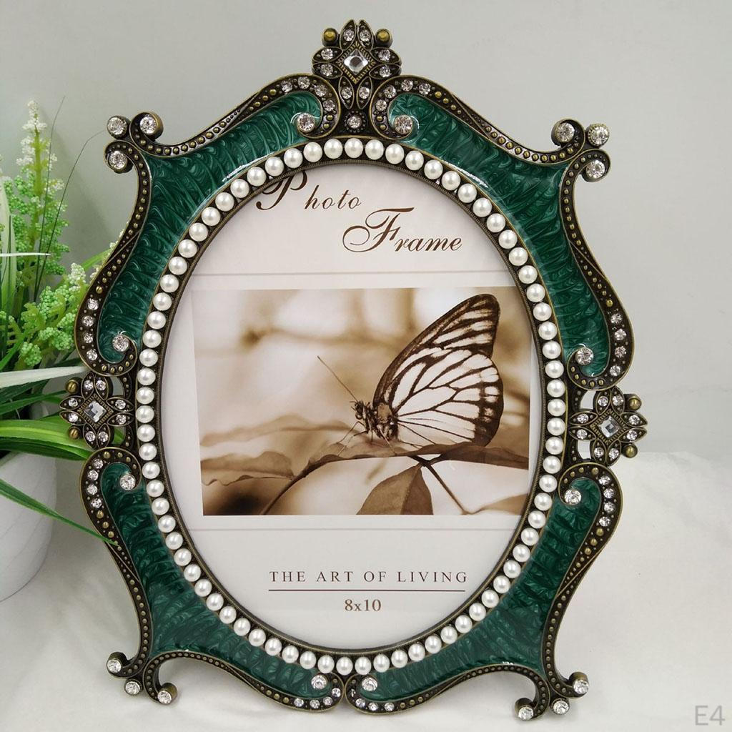 /Picture , Clear Glass Vintage European Retro Style, Bronze Patina Plated, Tabletop Horizontally