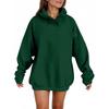 Women's Fashion Casual Solid Color Hooded Sweatshirt Long Sleeve Drawstring Pullover Sweatshirt