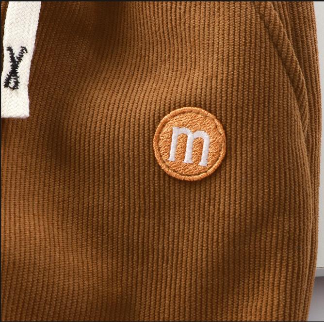 Autumn and Winter Children's Fleece-Lined Winter Sweatpants for Small & Medium Children Alpaca Fleece Cuffed Pants