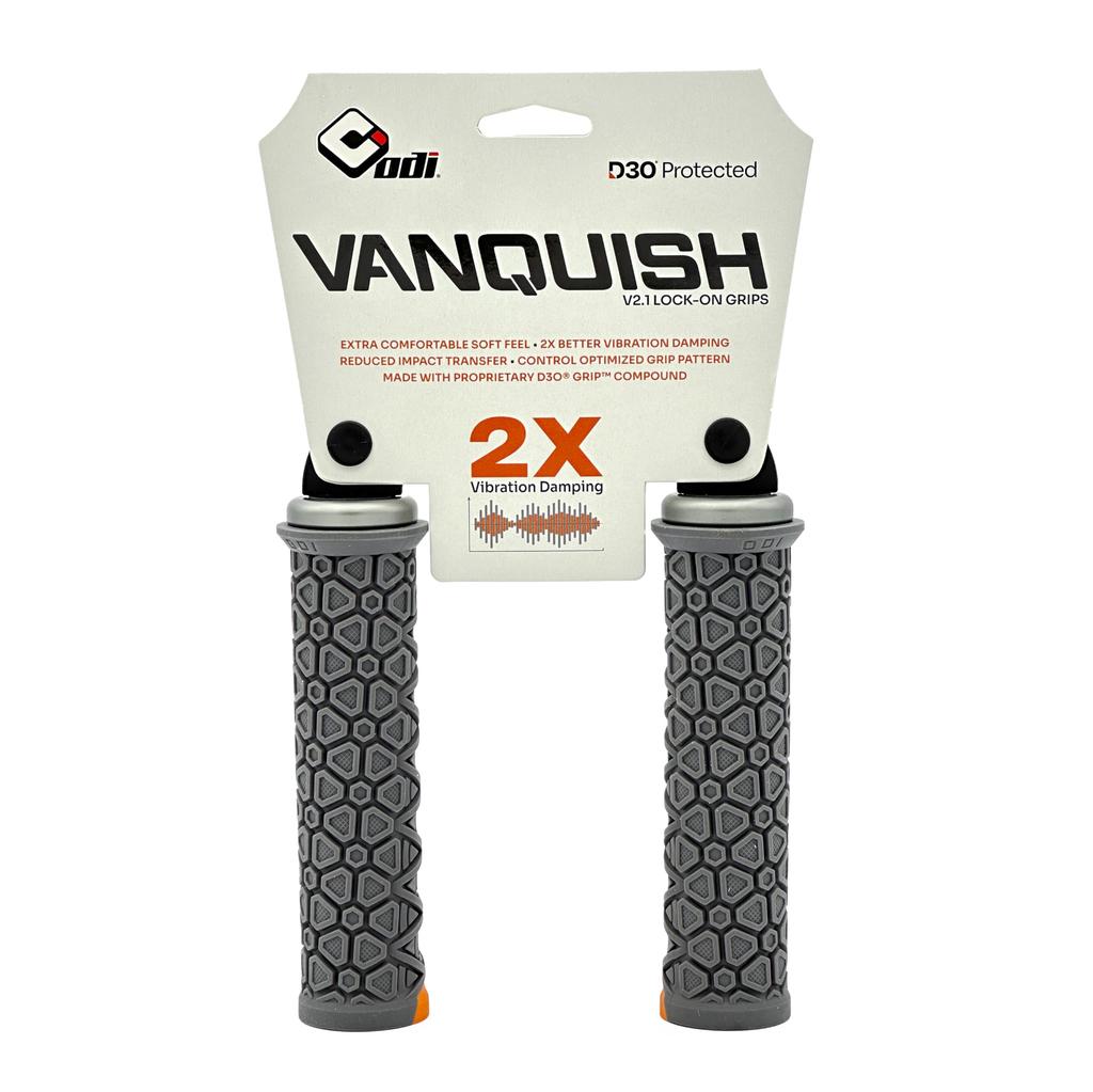 ODI VANQUISH Grips Graphite with Grey V2.1 Lock-On D33VSH-G