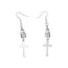 9x Goth Mysterious Drop Earring Jewelry Rose Heart for Butterfly Bat Skull for Cross Pendant Charm Vintage Earring For W