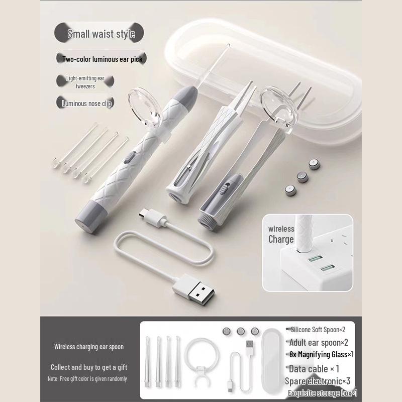 Soft Tip Baby Ear Cleaner with Light & Tweezers