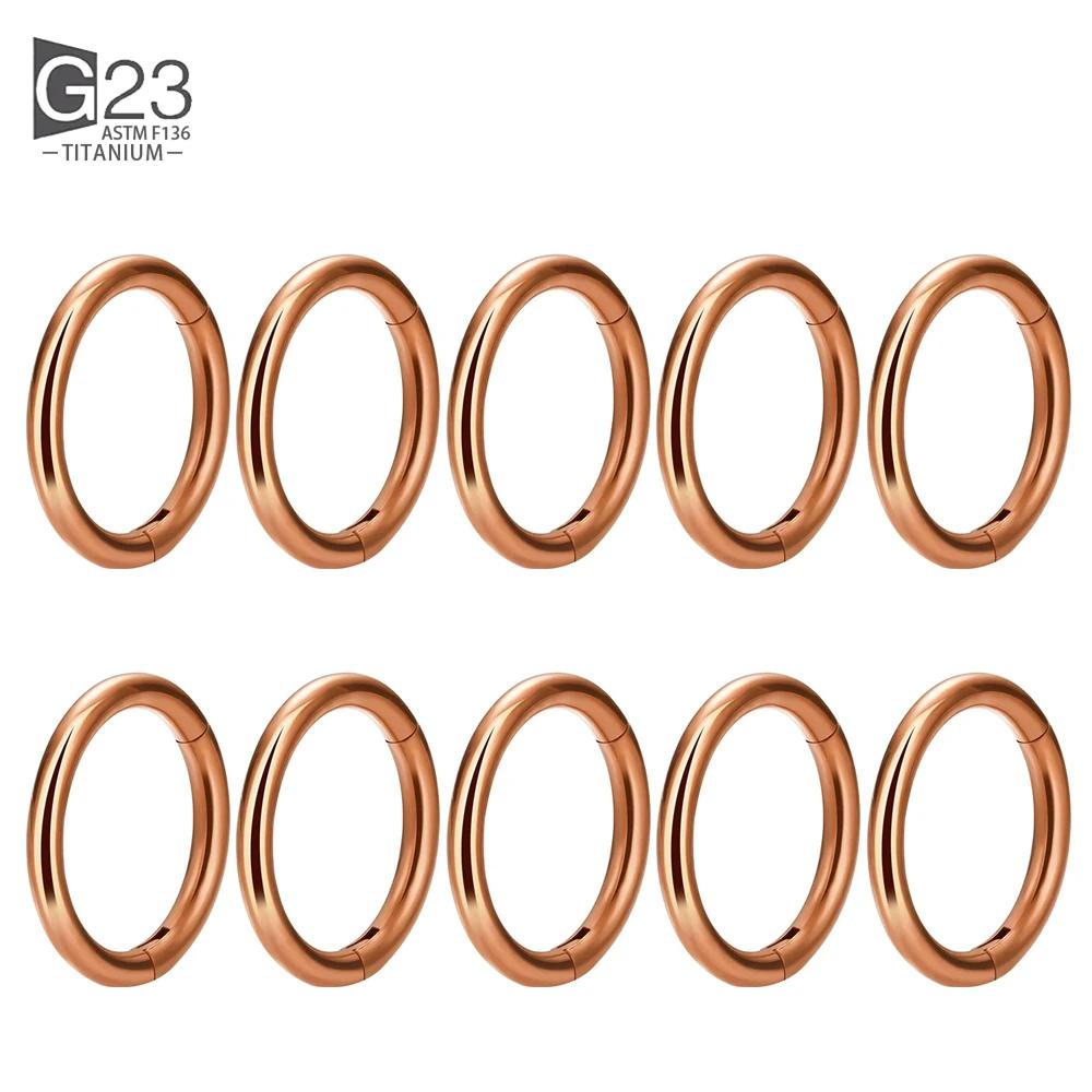 

10 шт. Титановые кольца для носа на петлях ASTM F136 20G 18G 16G, кольцо для септума, пирсинг тела, циркон, спираль, хрящ, серьга для козелка 16G 1.2x10mm