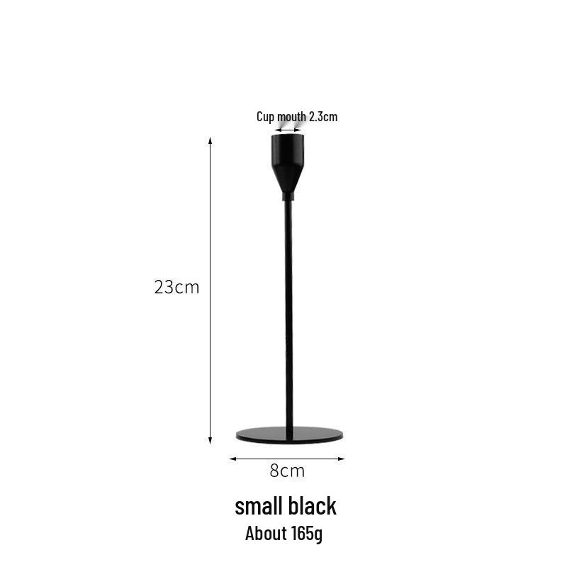 European Style Wrought Iron Candle Holder Set - Three-Piece Candlelight Dinner Ornament.