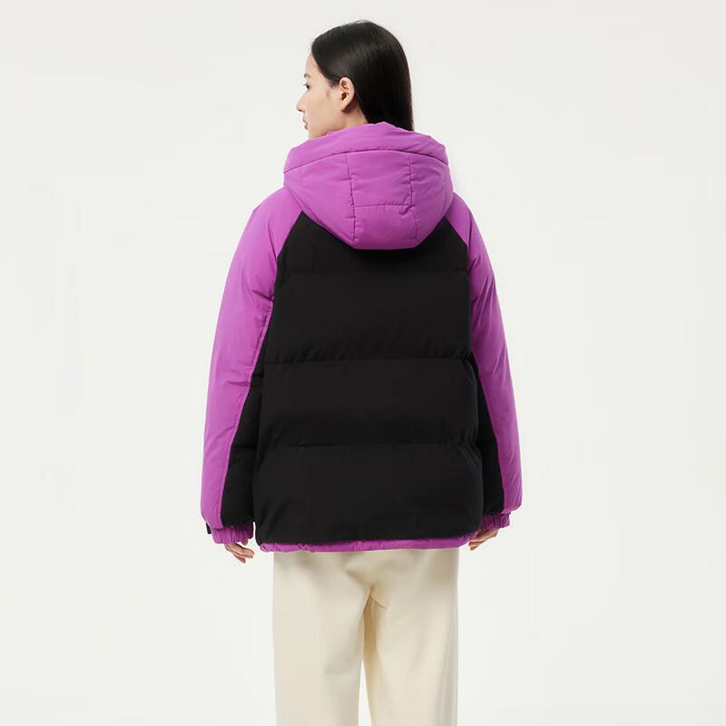 Tanboer Women's Color-Block Hooded Down Jacket