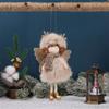 Soft Plush Antlers Angel Girl Pendant Handmade Xmas Tree Pendant  New Year Decor Gift