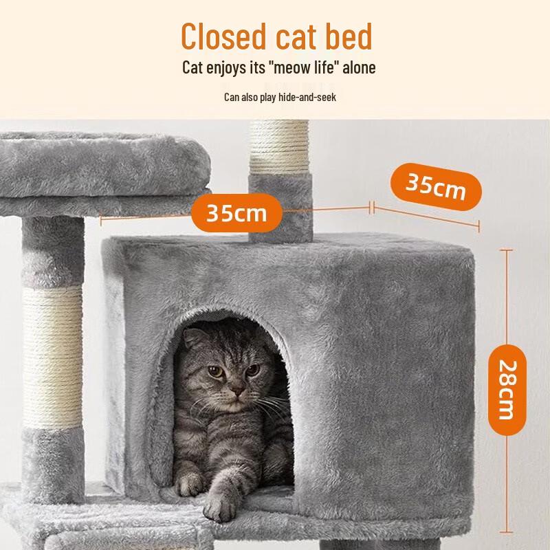 Dienmern Integrated Cat Tree & Condo with Sisal Scratching Post