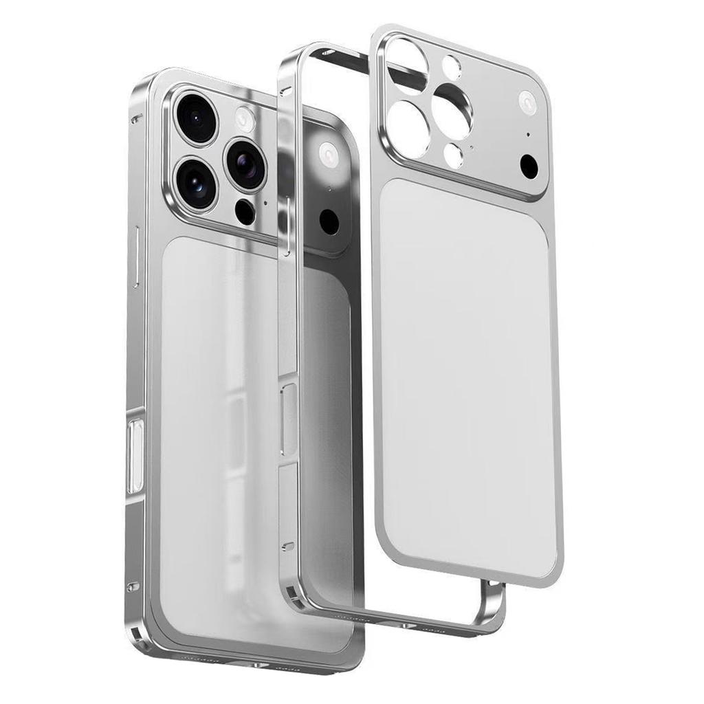 For iPhone 16 Pro Case Transform to 17 Pro Locking Buckle Metal Frame Alloy Back Phone Cover