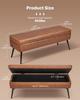 Leather Storage Ottoman Bench, PU Leather Bench with Storage and Metal Legs, Modern Shoe Benches Seat for Entryway, Upholstered End of Bed Benches for