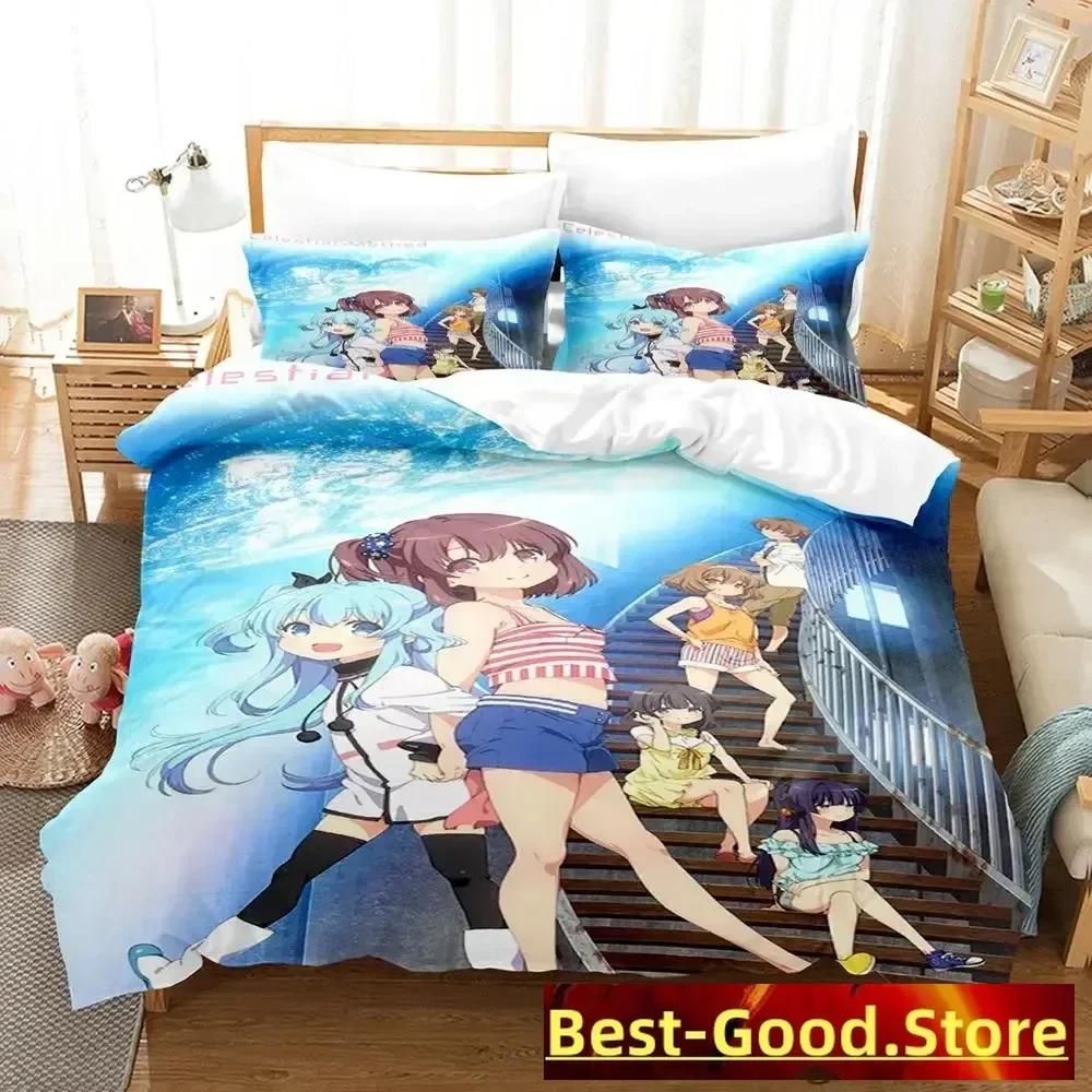 New Sora No Method Celestial Method Bedding Set Single Twin Full Queen King Size Bed Set Adult Kid Bedroom Duvetcover Sets Anime