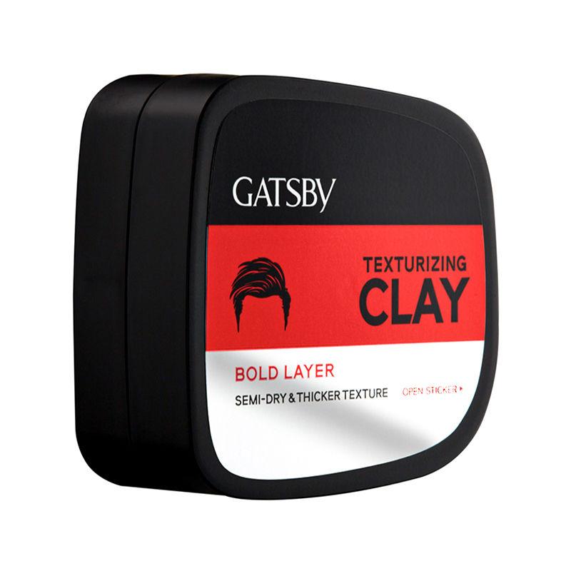 Gatsby Texturizing Clay Hair Wax For Men 73g | Strong Hold Styling Clay For Messy Hair Look With Natural Shine & Long Lasting Texture Finish