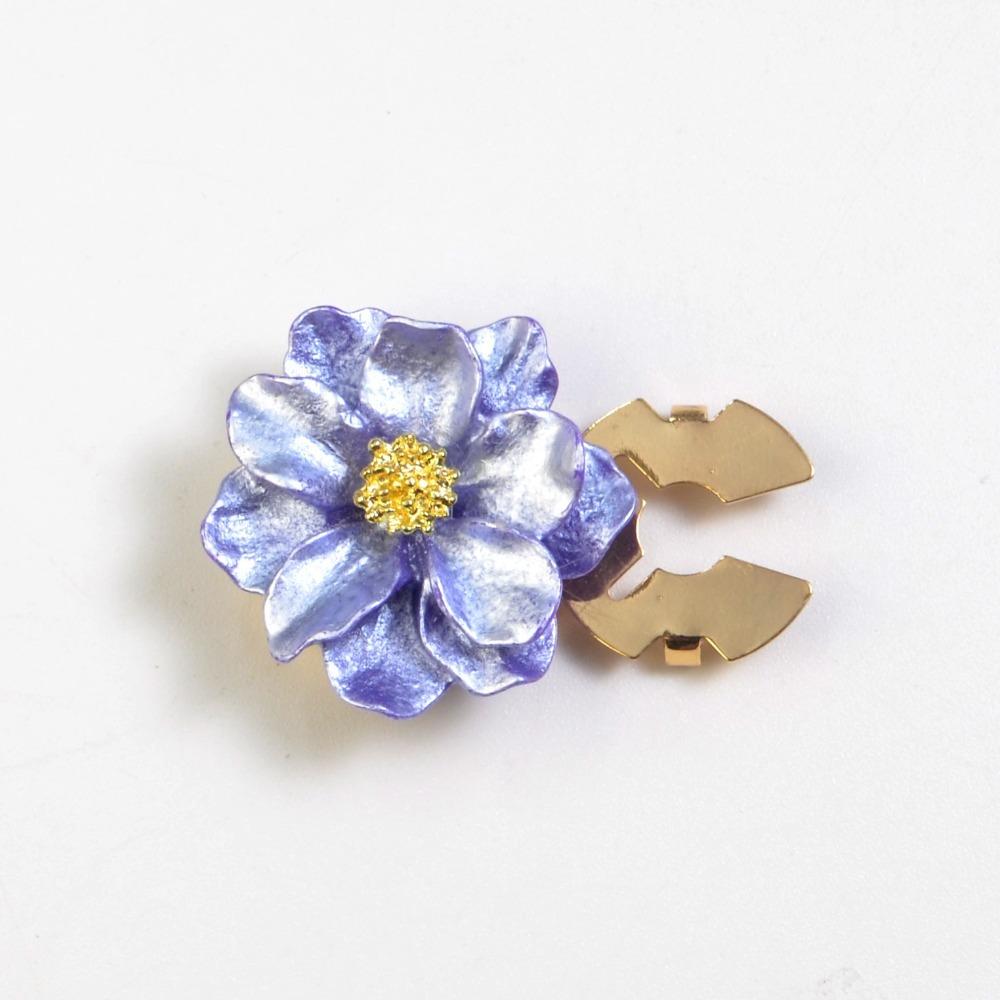 

Clothing Decoration Button Covers Flower Shape Flower Button Covers Pearl Sleeve Button Clip Cloth синій