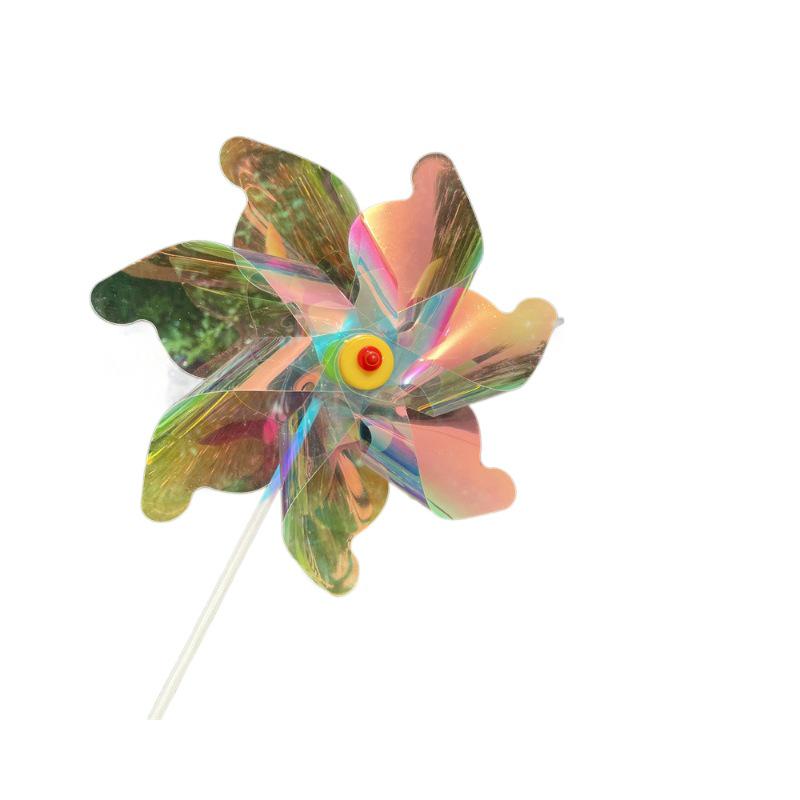 Seven-Leaf Color-Changing Pinwheel Toy for Kids - Outdoor Decor and Scenic Props