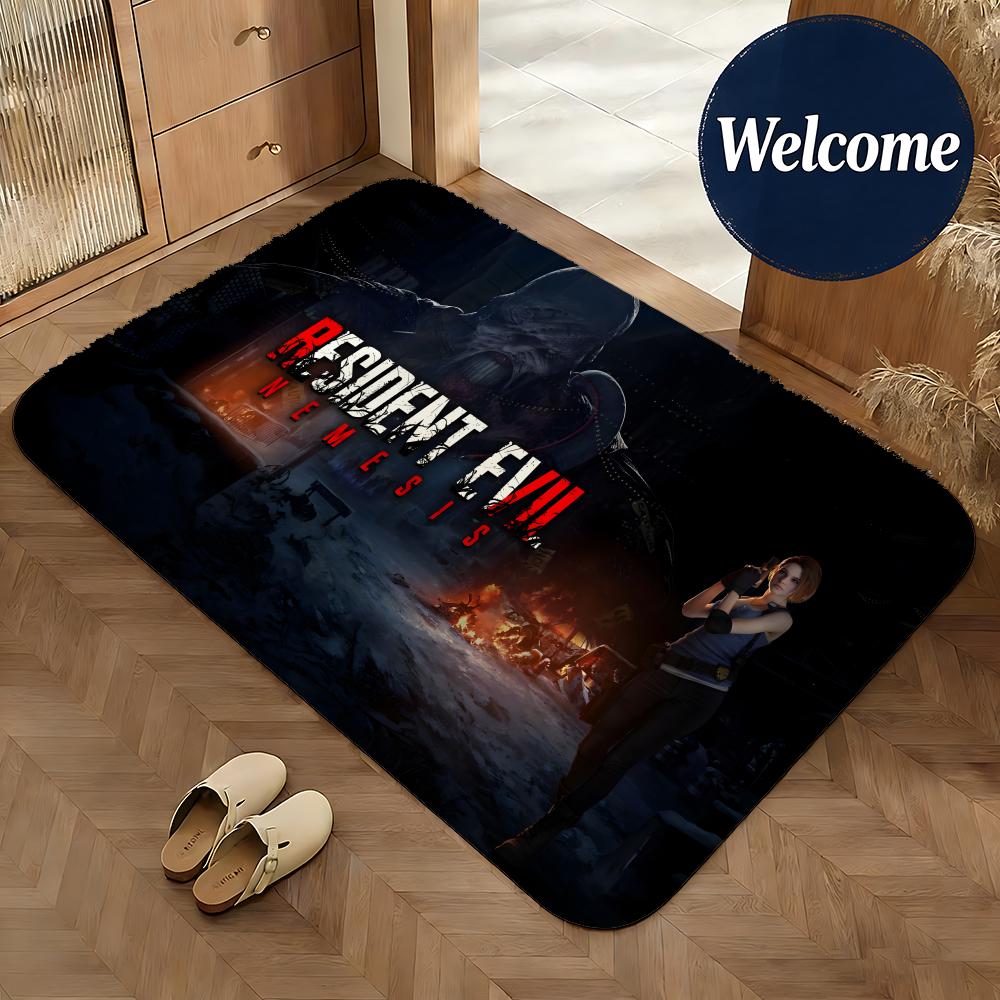 Soft Flannel Floor Mat Game Resident Evil Requiem Floor Mat Non-Slip Absorbent Doormat Bathroom Bedroom Home Decor Rug