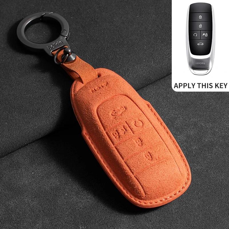 

Suede Leather Car Remote Key Case Cover Shell Holder For Aion Gac New Energy Trumpchi Aion S V Y LX Keychain Styling Accessories